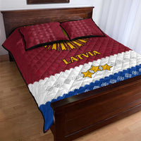 Latvia Quilt Bed Set with Three Stars Design and Traditional Pattern Details