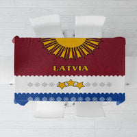 Latvia Tablecloth with Three Stars Design and Traditional Pattern Details