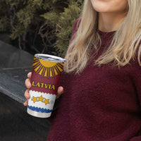 Latvia Tumbler Cup with Three Stars Design and Traditional Pattern Details