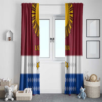 Latvia Window Curtain with Three Stars Design and Traditional Pattern Details