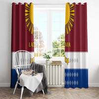 Latvia Window Curtain with Three Stars Design and Traditional Pattern Details
