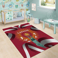 Latvia Area Rug with Freedom Monument and Doves Graphic – 18 November 1918 Design