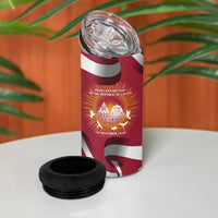Latvia 4 in 1 Can Cooler Tumbler with Freedom Monument and Doves Graphic – 18 November 1918 Design