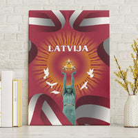 Latvia Canvas Wall Art with Freedom Monument and Doves Graphic – 18 November 1918 Design