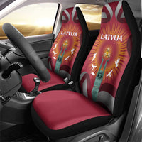 Latvia Car Seat Cover with Freedom Monument and Doves Graphic – 18 November 1918 Design