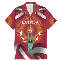 Latvia Family Matching Mermaid Dress and Hawaiian Shirt with Freedom Monument and Doves Graphic – 18 November 1918 Design