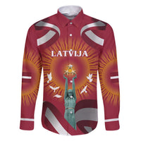 Latvia Family Matching Puletasi and Hawaiian Shirt with Freedom Monument and Doves Graphic – 18 November 1918 Design