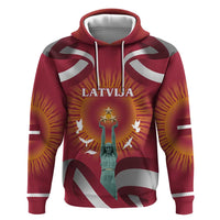 Latvia Hoodie with Freedom Monument and Doves Graphic – 18 November 1918 Design
