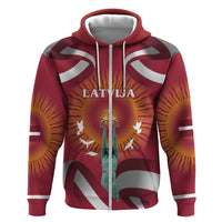 Latvia Hoodie with Freedom Monument and Doves Graphic – 18 November 1918 Design