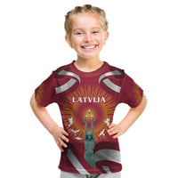 Latvia Kid T Shirt with Freedom Monument and Doves Graphic – 18 November 1918 Design