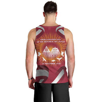 Latvia Men Tank Top with Freedom Monument and Doves Graphic – 18 November 1918 Design