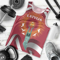 Latvia Men Tank Top with Freedom Monument and Doves Graphic – 18 November 1918 Design