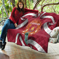 Latvia Quilt with Freedom Monument and Doves Graphic – 18 November 1918 Design