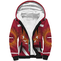 Latvia Sherpa Hoodie with Freedom Monument and Doves Graphic – 18 November 1918 Design