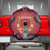 Latvia Spare Tire Cover with Freedom Monument and Doves Graphic – 18 November 1918 Design