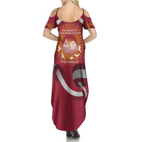 Latvia Summer Maxi Dress with Freedom Monument and Doves Graphic – 18 November 1918 Design