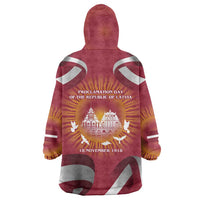Latvia Wearable Blanket Hoodie with Freedom Monument and Doves Graphic – 18 November 1918 Design