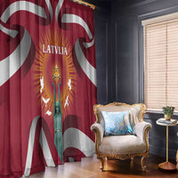 Latvia Window Curtain with Freedom Monument and Doves Graphic – 18 November 1918 Design