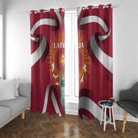 Latvia Window Curtain with Freedom Monument and Doves Graphic – 18 November 1918 Design