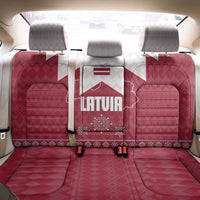 Latvia Back Car Seat Cover with National Coat of Arms and Knit Pattern – Three Stars One Heart Design