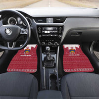 Latvia Car Mats with National Coat of Arms and Knit Pattern – Three Stars One Heart Design
