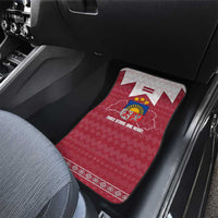 Latvia Car Mats with National Coat of Arms and Knit Pattern – Three Stars One Heart Design