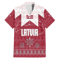 Latvia Family Matching Mermaid Dress and Hawaiian Shirt with National Coat of Arms and Knit Pattern – Three Stars One Heart Design