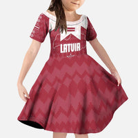 Latvia Family Matching Off The Shoulder Long Sleeve Dress and Hawaiian Shirt with National Coat of Arms and Knit Pattern – Three Stars One Heart Design