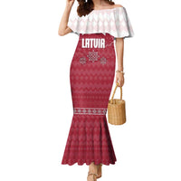 Latvia Mermaid Dress with National Coat of Arms and Knit Pattern – Three Stars One Heart Design