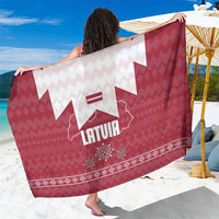 Latvia Sarong with National Coat of Arms and Knit Pattern – Three Stars One Heart Design
