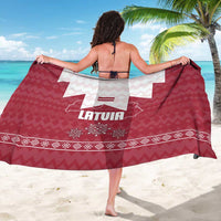 Latvia Sarong with National Coat of Arms and Knit Pattern – Three Stars One Heart Design