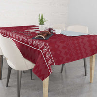 Latvia Tablecloth with National Coat of Arms and Knit Pattern – Three Stars One Heart Design