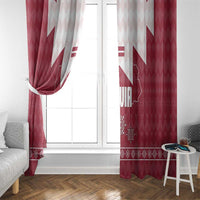 Latvia Window Curtain with National Coat of Arms and Knit Pattern – Three Stars One Heart Design