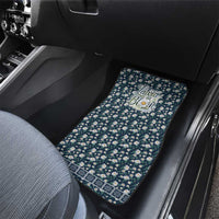 Latvia Car Mats with Margrietina Daisy and Ethnic Pattern – Latvia in Bloom Floral Design