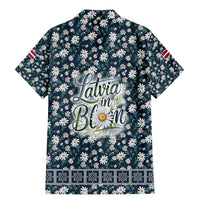 Latvia Family Matching Mermaid Dress and Hawaiian Shirt with Margrietina Daisy and Ethnic Pattern – Latvia in Bloom Floral Design