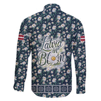 Latvia Family Matching Mermaid Dress and Hawaiian Shirt with Margrietina Daisy and Ethnic Pattern – Latvia in Bloom Floral Design