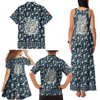 Latvia Family Matching Tank Maxi Dress and Hawaiian Shirt with Margrietina Daisy and Ethnic Pattern – Latvia in Bloom Floral Design