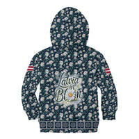 Latvia Kid Hoodie with Margrietina Daisy and Ethnic Pattern – Latvia in Bloom Floral Design