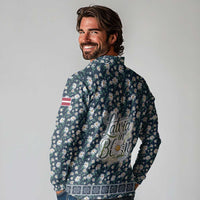 Latvia Long Sleeve Polo Shirt with Margrietina Daisy and Ethnic Pattern – Latvia in Bloom Floral Design