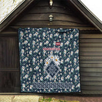 Latvia Quilt with Margrietina Daisy and Ethnic Pattern – Latvia in Bloom Floral Design