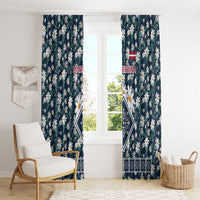 Latvia Window Curtain with Margrietina Daisy and Ethnic Pattern – Latvia in Bloom Floral Design