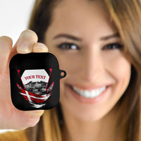 Personalized Denmark Viking Heritage AirPods Case Nordic Nyhavn Cityscape With Grunge Flag And Longship Art