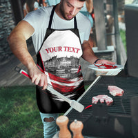 Personalized Denmark Viking Heritage Apron Nordic Nyhavn Cityscape With Grunge Flag And Longship Art