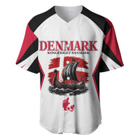 Personalized Denmark Viking Heritage Baseball Jersey Nordic Nyhavn Cityscape With Grunge Flag And Longship Art