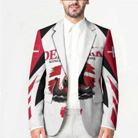 Personalized Denmark Viking Heritage Blazer Nordic Nyhavn Cityscape With Grunge Flag And Longship Art