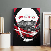 Personalized Denmark Viking Heritage Canvas Wall Art Nordic Nyhavn Cityscape With Grunge Flag And Longship Art
