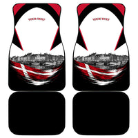 Personalized Denmark Viking Heritage Car Mats Nordic Nyhavn Cityscape With Grunge Flag And Longship Art