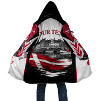 Personalized Denmark Viking Heritage Cloak Nordic Nyhavn Cityscape With Grunge Flag And Longship Art