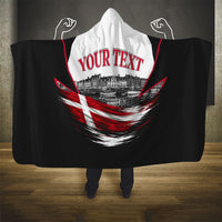 Personalized Denmark Viking Heritage Hooded Blanket Nordic Nyhavn Cityscape With Grunge Flag And Longship Art