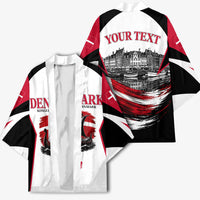 Personalized Denmark Viking Heritage Kimono Nordic Nyhavn Cityscape With Grunge Flag And Longship Art
